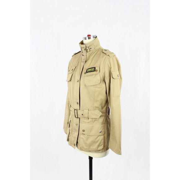 BARBOUR Tan Cotton Washed Twill International Belted Field Jacket, Size 6 - Picture 4 of 16